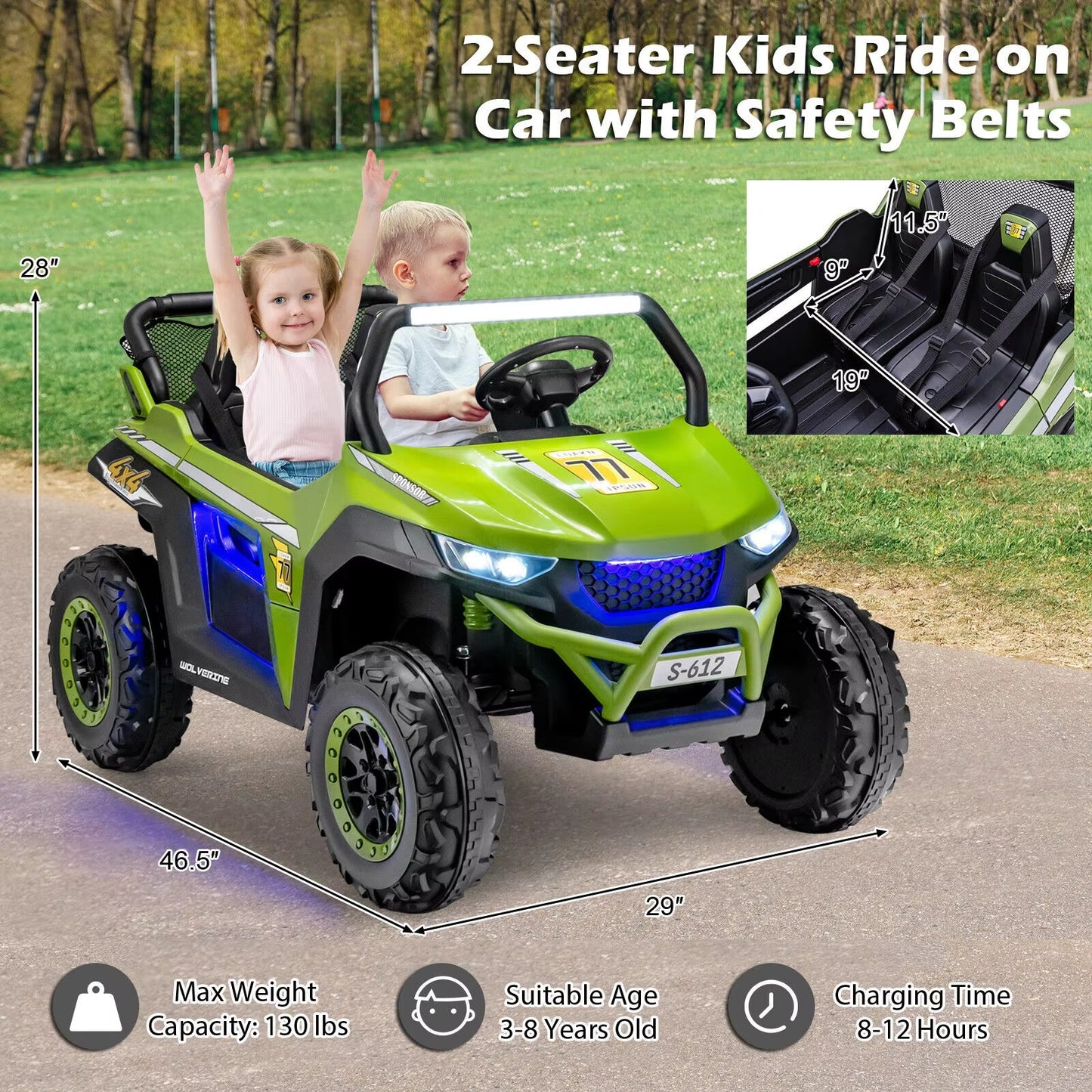Kids 24V Off-Road UTV with Remote Control