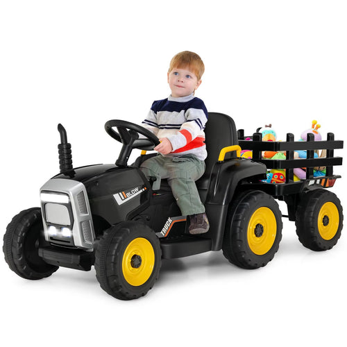 Kids Electric Ride-On Tractor With Detachable Trailer